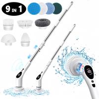 Electric Spin Scrubber, 2025 New Cordless Voice Prompt Cleaning Brush with Replaceable Brush Heads, Adjustable Speeds, and Ad...