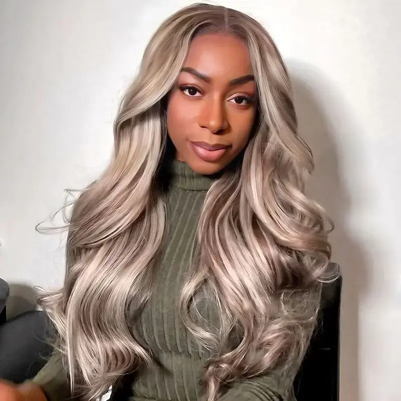 Ash Blonde 4/613 Body Wave Highlight Wear Go Wig 7x5 Lace Closure 180%
