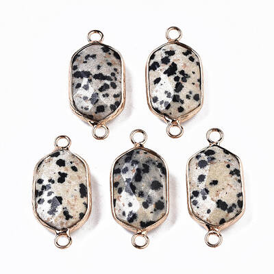 Natural Dalmatian Jasper Links Connectors