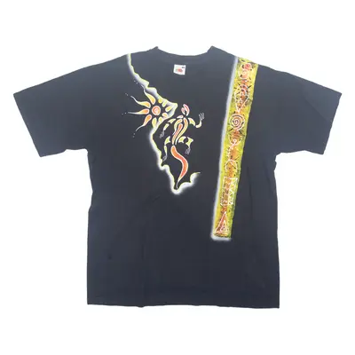 FRUIT OF THE LOOM Aztec Mens T-Shirt Black M