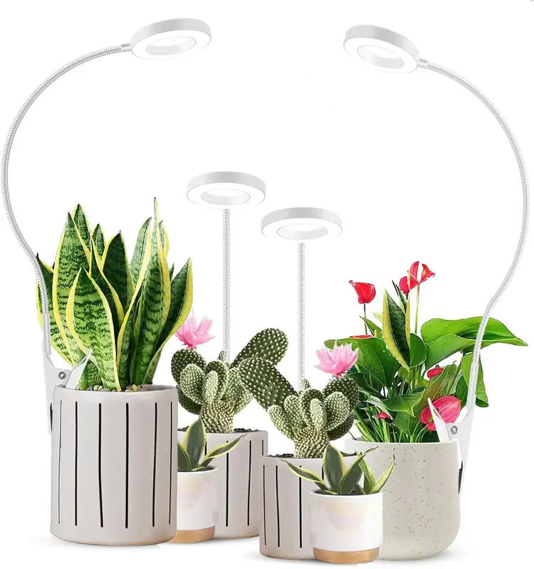 Indoor Plant Grow Light with 360° Gooseneck, Adjustable Full Spectrum Clip-On LED with 3 Color Modes, 10 Brightness Levels, ...