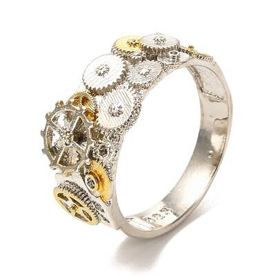 Geometry with Gear Finger Ring for Men Women