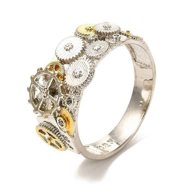 Geometry with Gear Finger Ring for Men Women