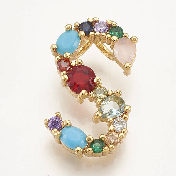 Brass Micro Pave Cubic Zirconia Pendants