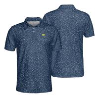 2024 Masters Men's Polo Shirt with Augusta Course Print, All-Over Dark Navy Short-Sleeve Design, Cool Colors, Brighten Up You...