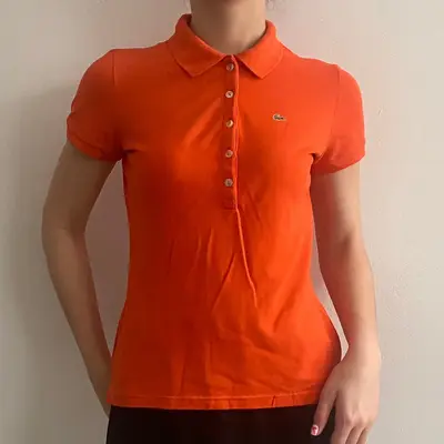 Lacoste Polo Shirt - Medium Orange Cotton