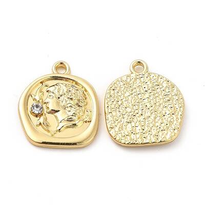 Rack Plating Alloy Rhinestone Pendants