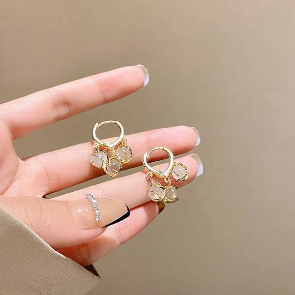 Round Cat Eye Leverback Dangle Earrings for Women