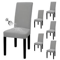 Easy-Going Waterproof Chair Cover Set of 2/4/6/8, Leakproof Durable Stretch Jacquard Parson Chair Seat Cover, Washable Chair ...