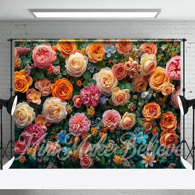 Various Flowers Fine Art Backdrop For Photo Studio - Aperturee