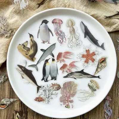 Floral and Fauna Pattern Sticker (40pcs/set), Scrapbooking & Journal Making Material Paper, DIY Decorative Sticker for Statio...