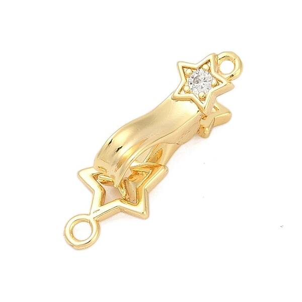 Brass Micro Pave Clear Cubic Zirconia Interlocking Clasps