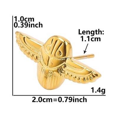 Vintage Stainless Steel Bird Studs Earrings for Women