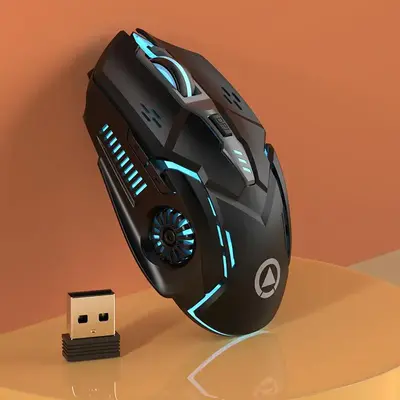 Wireless Gaming Mouse, 2.4GHz Wireless Mouse, Rechargeable Breathing Light E-sport Mouse, Mute Wireless Mouse, Office & Gamin...