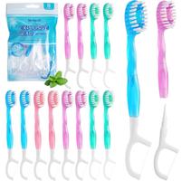 Mini Toothbrush Disposable with Toothpaste,Tongue Scrapers,Floss and Pick.Travel Tooth Brush Pack for Work or Travel.Individu...