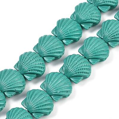 Synthetic Coral Dyed Carved Beads Strands