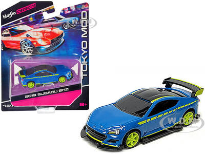 2019 Subaru BRZ Blue with Black Top and Bright Green Accents \