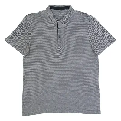 ALL SAINTS Tonic Marine Mens Polo Shirt Black Striped L