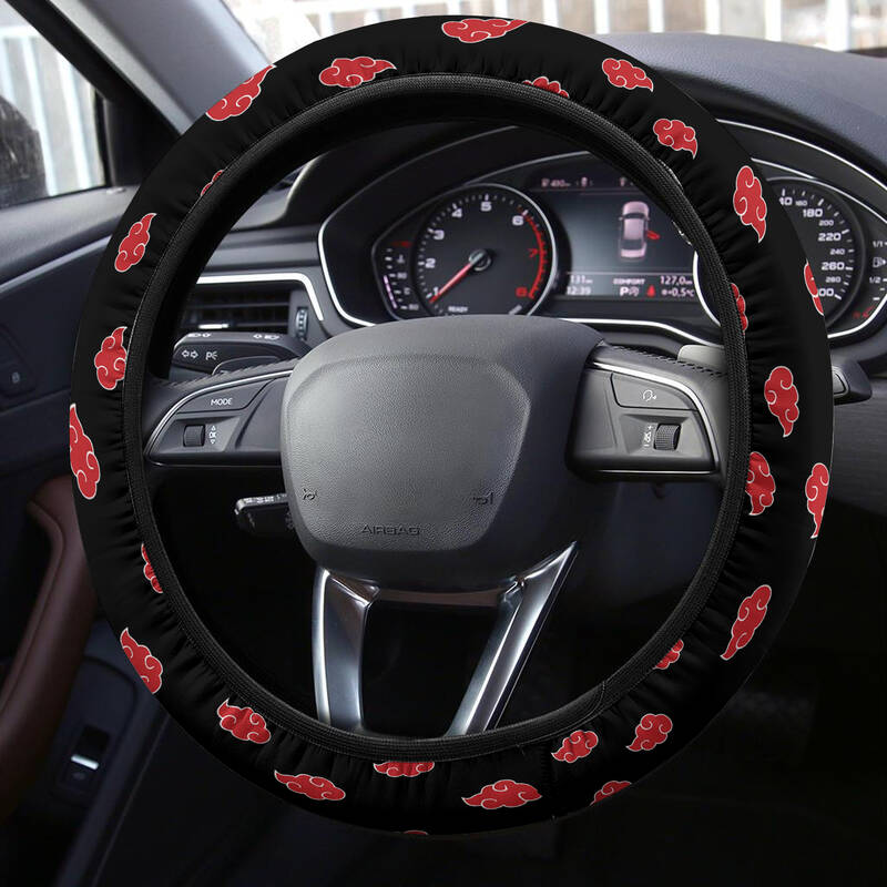 Steering Wheel Plush Anime Cloud Red Car Accessories