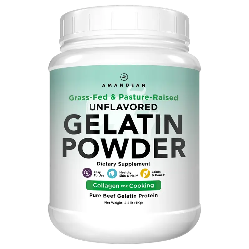 AMANDEAN Grass-Fed Gelatin Powder, High-Protein Collagen Supplement for Joints, Bones, Skin, Hair, and Gut Health. Unflavored...