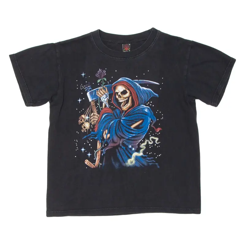 HEAVY ROCK Skull Mens T-Shirt Black M