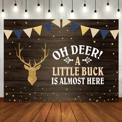 Aperturee A Little Buck Is Almost Here Baby Shower Backdrop | Backdrops For Baby Shower | Baby Shower Photo Booth Backdrop | ...