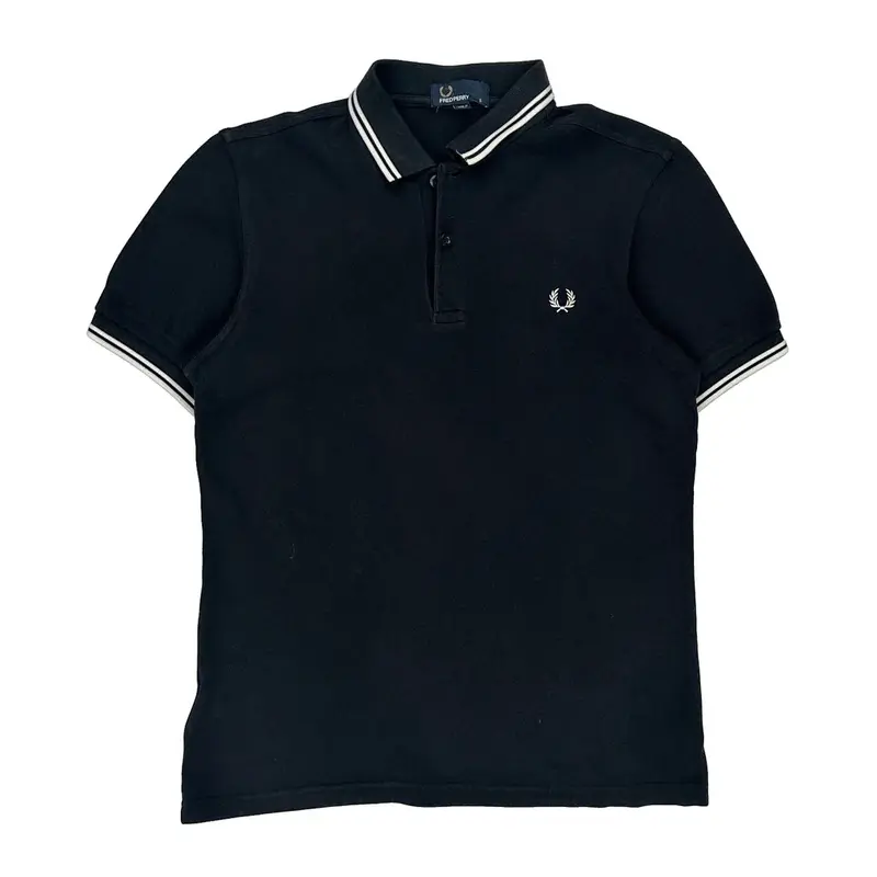Fred Perry Polo Shirt - Small Black Cotton