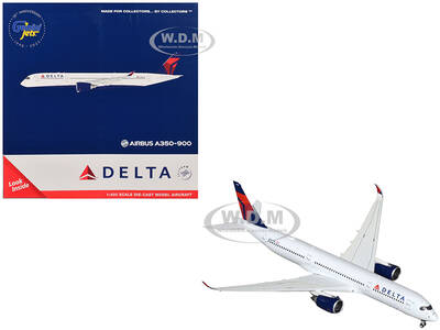 Airbus A350-900 Commercial Aircraft Delta Air Lines (N503DN) White with Blue and Red Tail 1/400 Diecast Model Airplane by Gem...