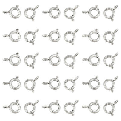 30Pcs Ion Plating(IP) 304 Stainless Steel Spring Ring Clasps