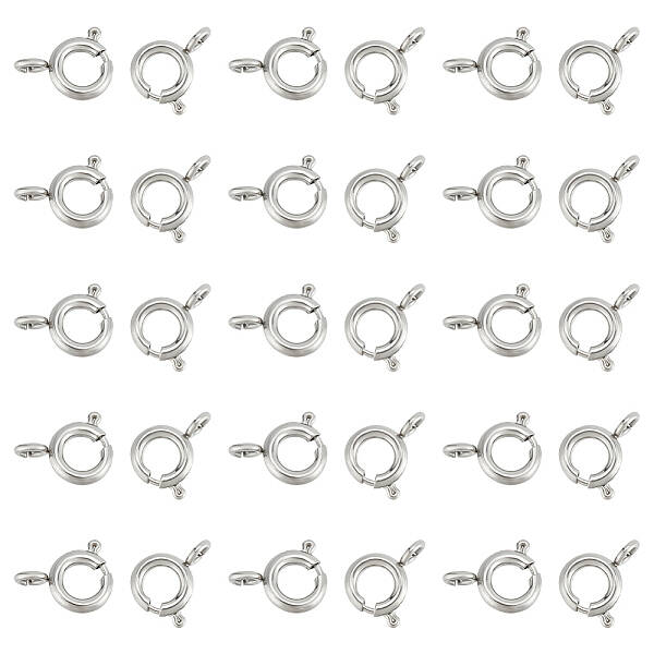 30Pcs Ion Plating(IP) 304 Stainless Steel Spring Ring Clasps