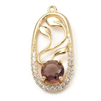 Brass with K9 Glass & Rhinestone Pendants
