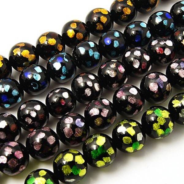 Handmade Silver Foil Glass Beads Strands