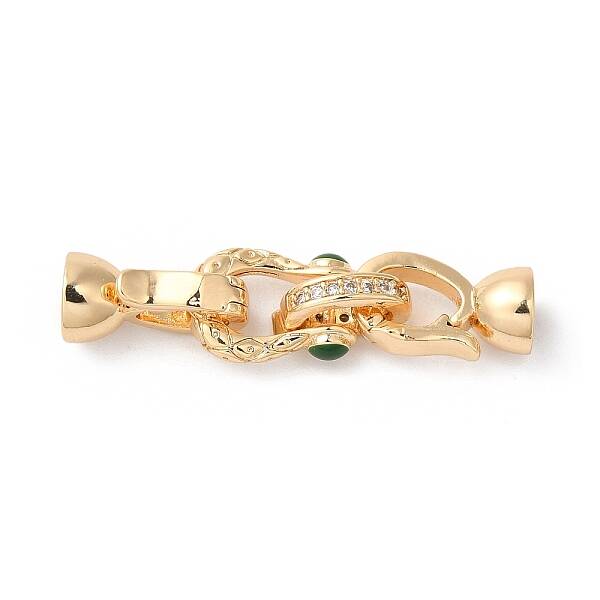Brass Micro Pave Cubic Zirconia Fold Over Clasps