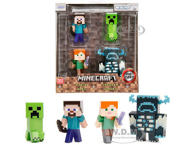 Set of 4 Diecast Figures Minecraft Video Game Metalfigs Series Diecast Models by Jada