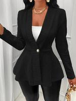 Women's Textured Button Front Blazer, Chic Elegant Long Sleeve Slim Outerwear for Fall, Blazer for Women, Fall Jackets Ladies...