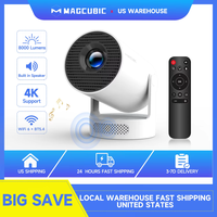 [US warehouse] Magcubic HY300Pro+ 290ANSI Mini Projector 0.9:1 Short Projection Throw Ratio WIFI6 BT5.4 Native 1280*720P Andr...