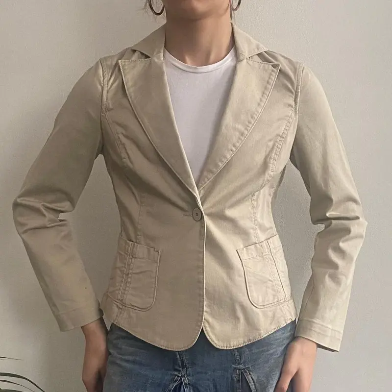 Armani Jeans Jacket - Small Beige Cotton