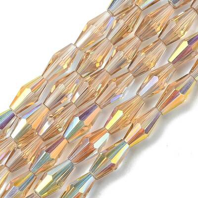 Transparent Electroplate Glass Beads Strands