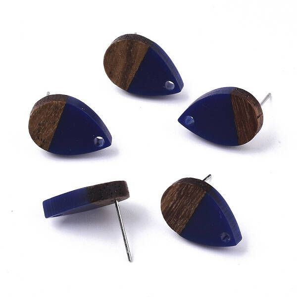 Resin & Walnut Wood Stud Earring Findings