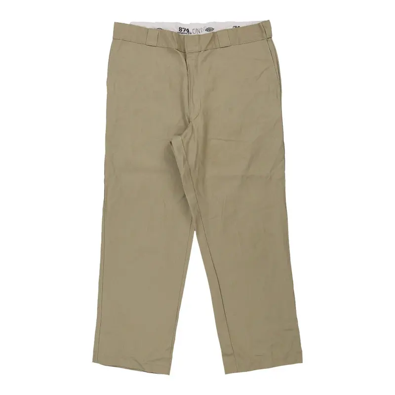 874 Dickies Trousers - 38W 28L Beige Polyester Blend