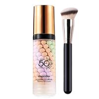 Color Correcting Makeup Primer with SPF 50, Sunscreen 3 In 1 Moisturizer Isolation Cream, One Step Skin Tone Corrector for Da...