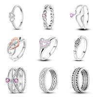 MULA Infinite Love Collection - Elegant 925 Silver Heart & Love Knot Rings for Women & Girls, Adorned with Sparkling Zirconia...