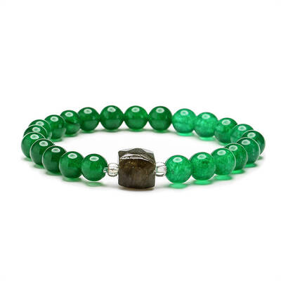 Natural & Dyed Jade Round Beaded Bracelets