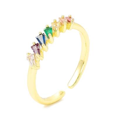 Cubic Zircona Triangle Open Cuff Ring