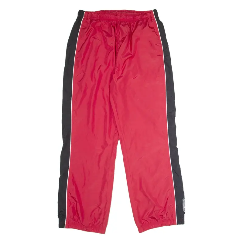 REEBOK Mens Track Pants Red Wide-Leg L W32 L31