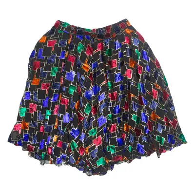Womens A-Line Skirt Black Knee Length Viscose Crazy Pattern M
