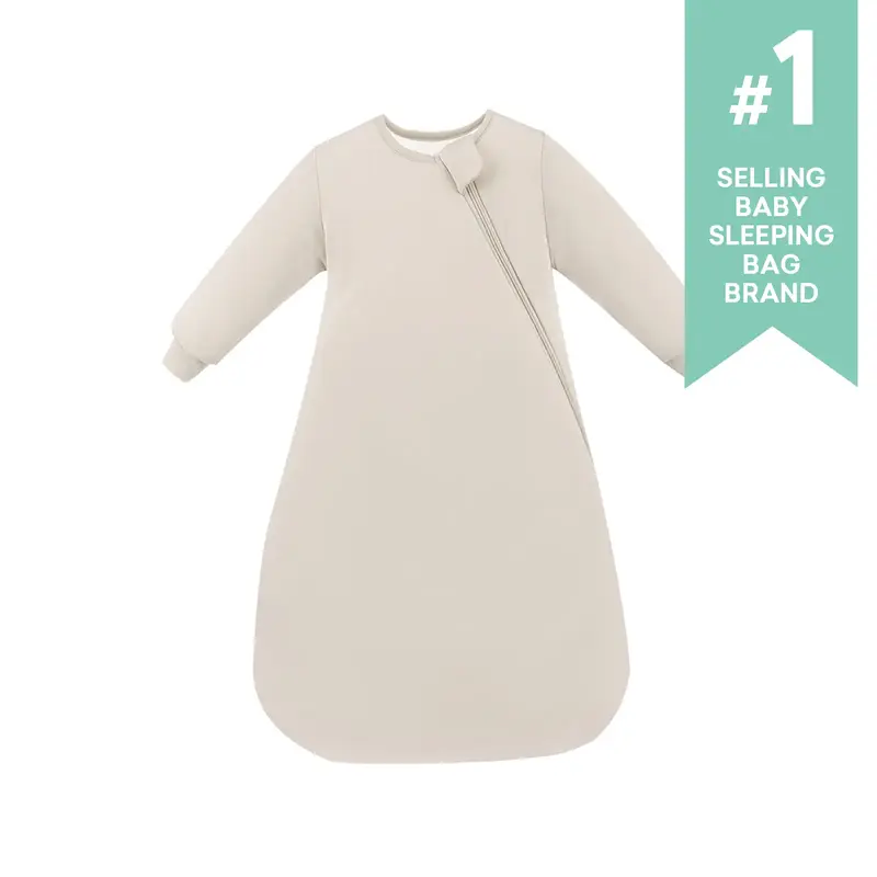 PurComfy Supersoft Long Sleeve Sleep Sack, 1.0 TOG Bamboo Viscose Baby Sleeping Bag, 2-Way Zipper Baby Sleep Sack with Sleeve...