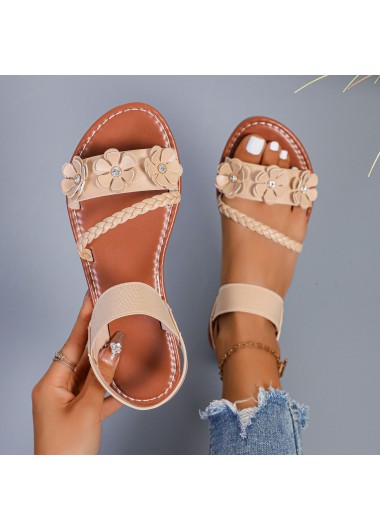 Modlily Light Coffee Color Round Toe Falt - 37