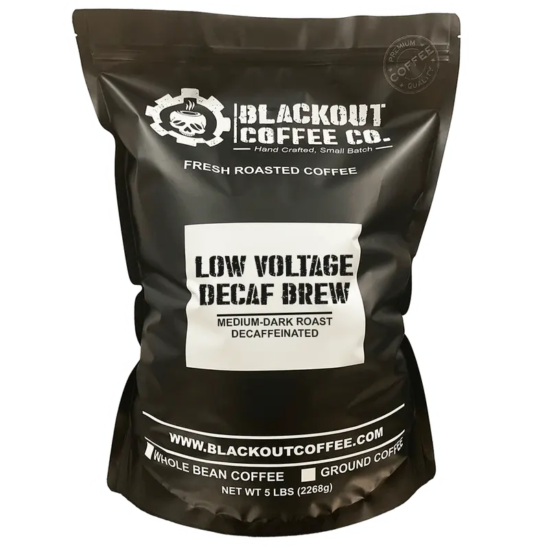Low Voltage Decaf 5 LB - ✔️100% Arabica Beans  ✔️ Medium Dark Roast  ✔️Decaffeinated - Whole Bean - Ground Coffee...