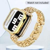 Rhinestone Decor Watch Band & Case (Band & Case Only), Shiny Case and Watch Band, for iWatch Series 9 8 7 6 5 4 3 2 1 SE, Wea...